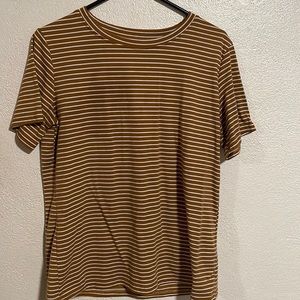 striped dark mustard tshirt
